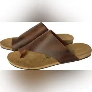 Comfortfube handmade brown leather sandals 11 /44 Sandals Womens 9 (41) Thong Strap Brown Leather Handmade  main image 4